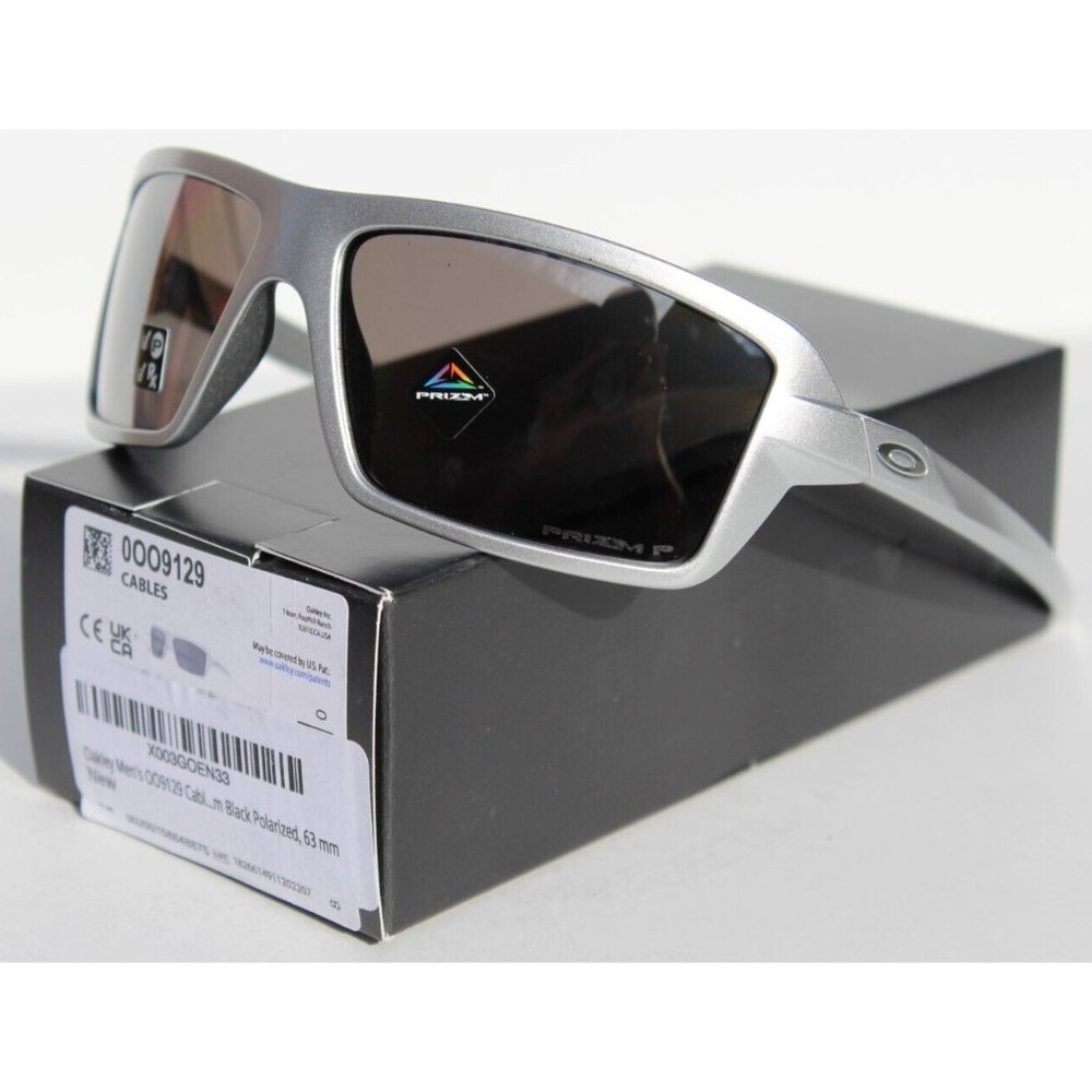 OAKLEY Cables POLARIZED Sunglasses X-Silver/Prizm Black OO9129-12 RARE